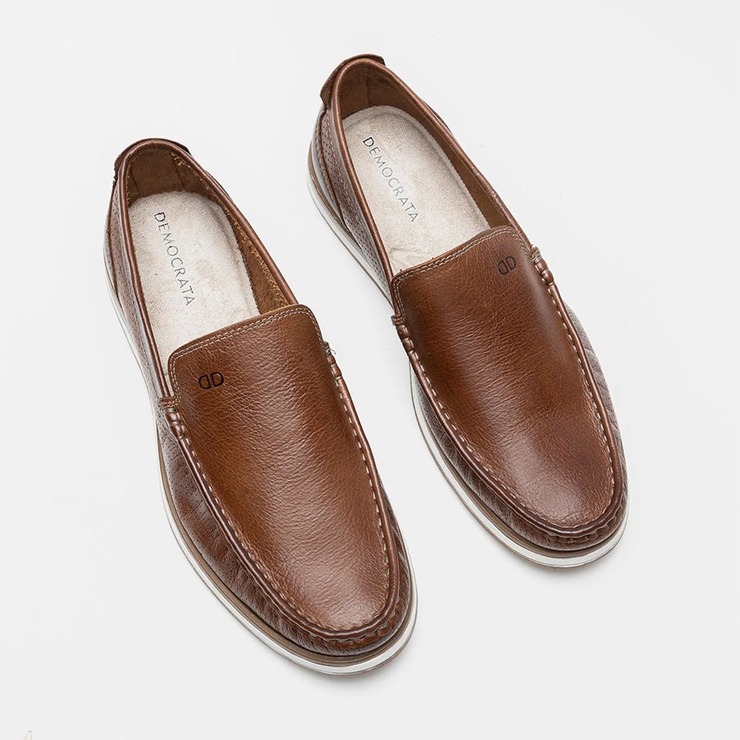 Mocassim Denim Flow Conhaque Democrata 252101-002