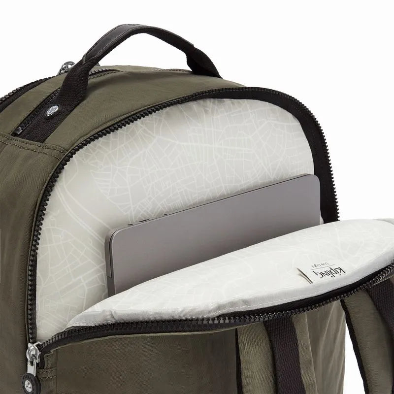 Mochila Seoul Extra Grande Green Moss Kipling