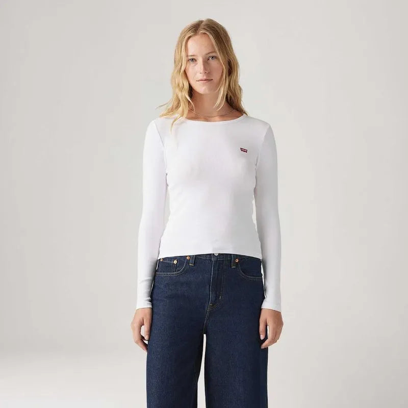 Blusa Levi's Hayes Branca Manga Longa