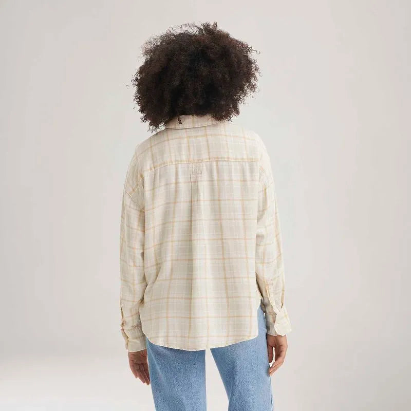 Camisa Feminina Levis Henri Flannel Bege Manga Longa