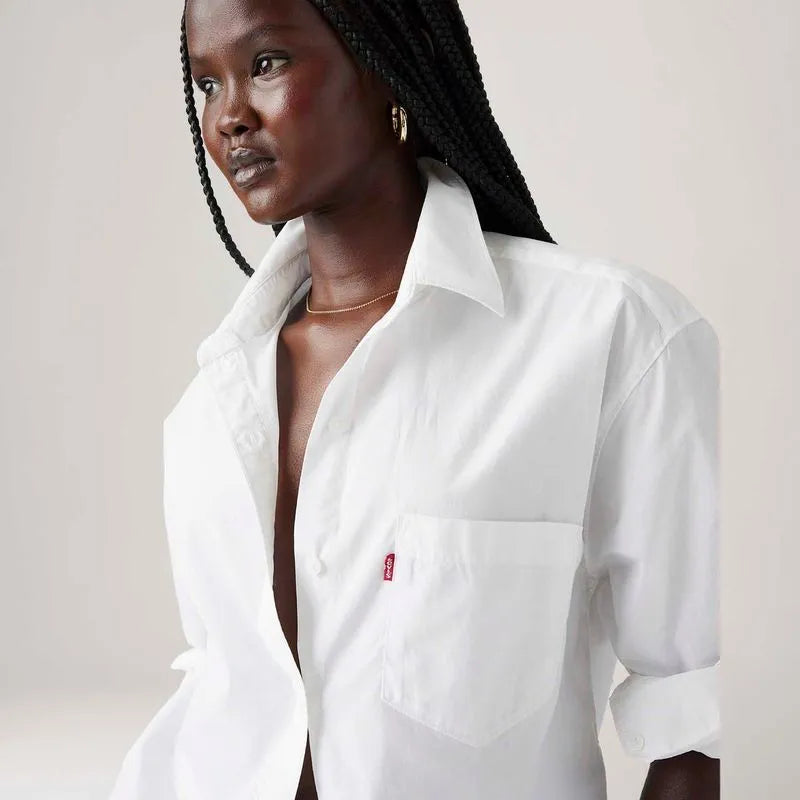 Camisa Harlie Branca Manga Longa Levis