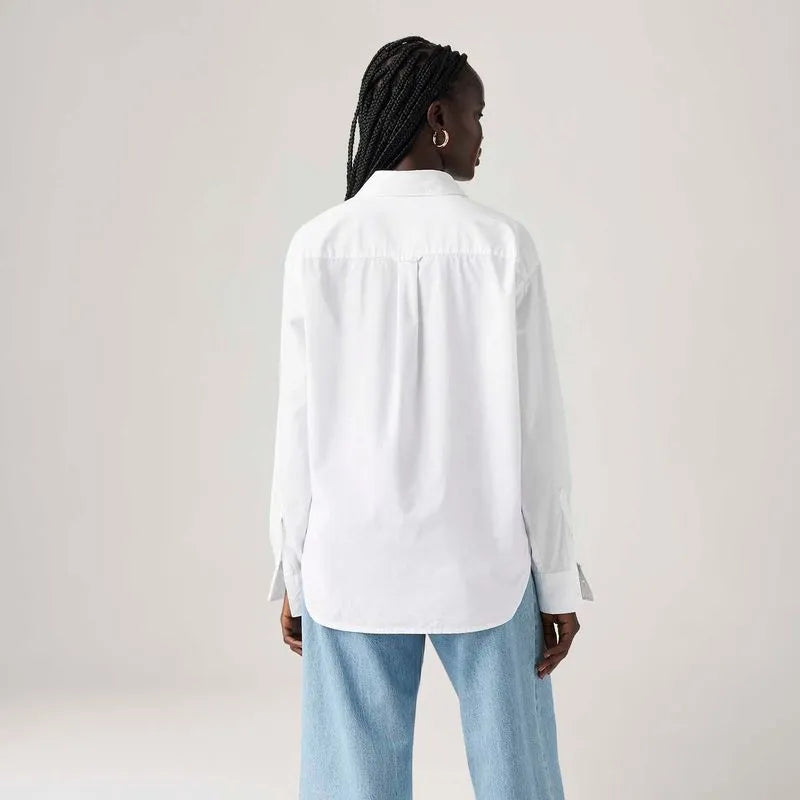 Camisa Harlie Branca Manga Longa Levis