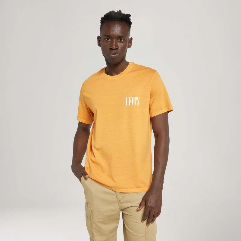 Camiseta Levis Relaxed Fit Laranja Manga Curta