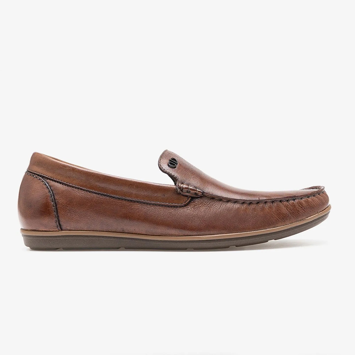 Mocassim Denim Tag Tan Marrom Democrata 226102-002