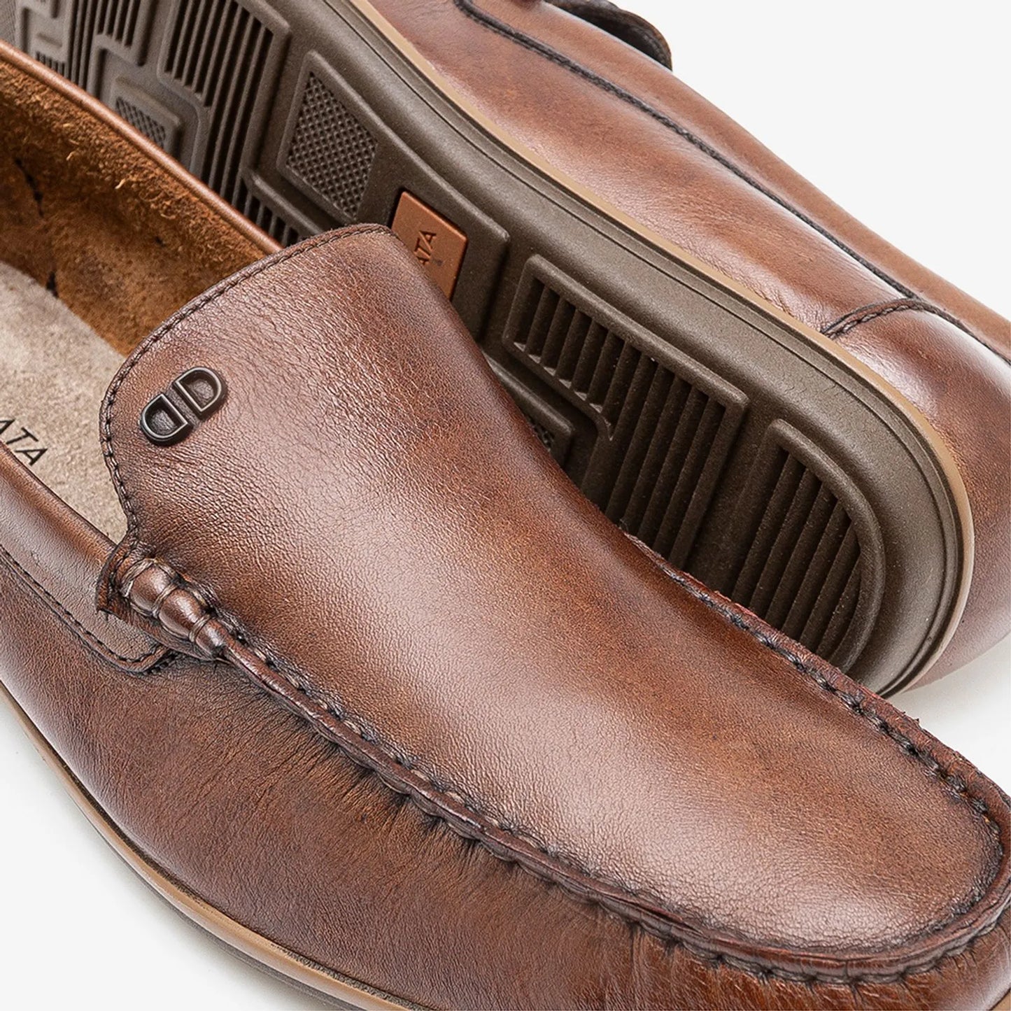 Mocassim Denim Tag Tan Marrom Democrata 226102-002