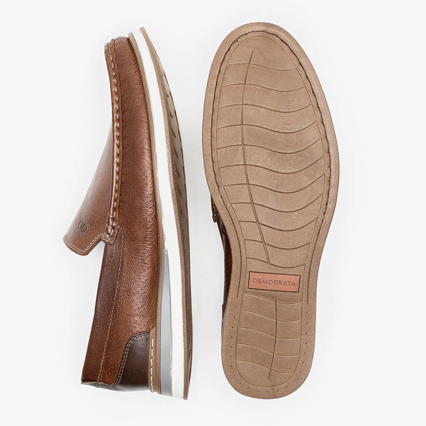 Mocassim Denim Flow Conhaque Democrata 252101-002