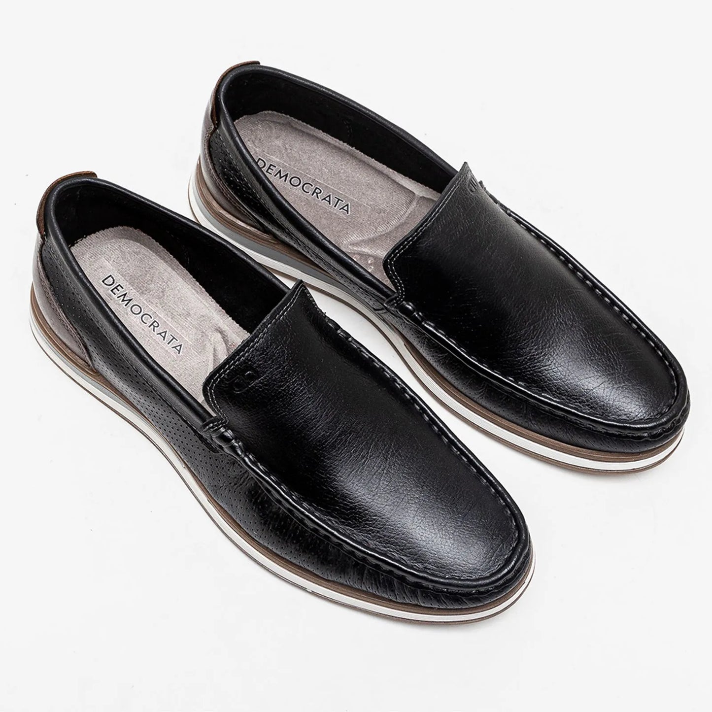 Mocassim Denim Flow Preto Democrata 252101-001