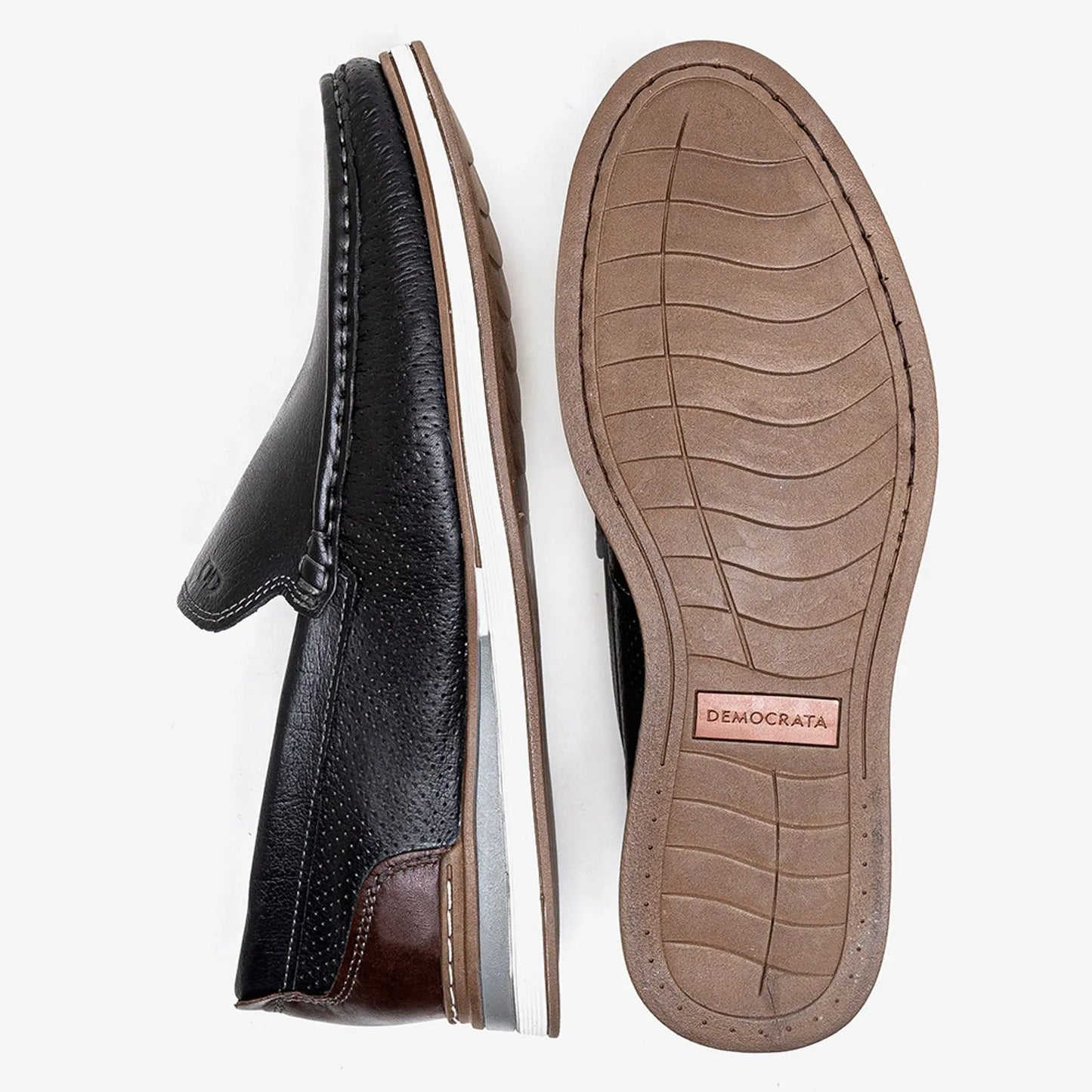 Mocassim Denim Flow Preto Democrata 252101-001