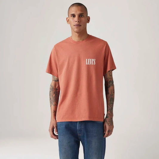 Camiseta Masculina Levis Relaxed Fit Laranja Manga Curta