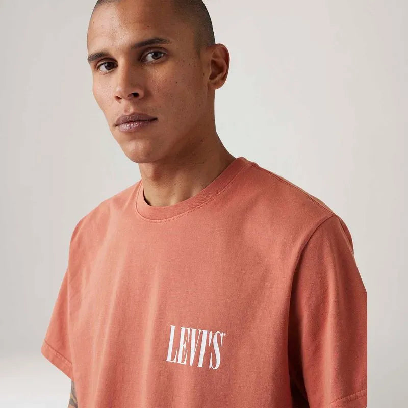 Camiseta Masculina Levis Relaxed Fit Laranja Manga Curta
